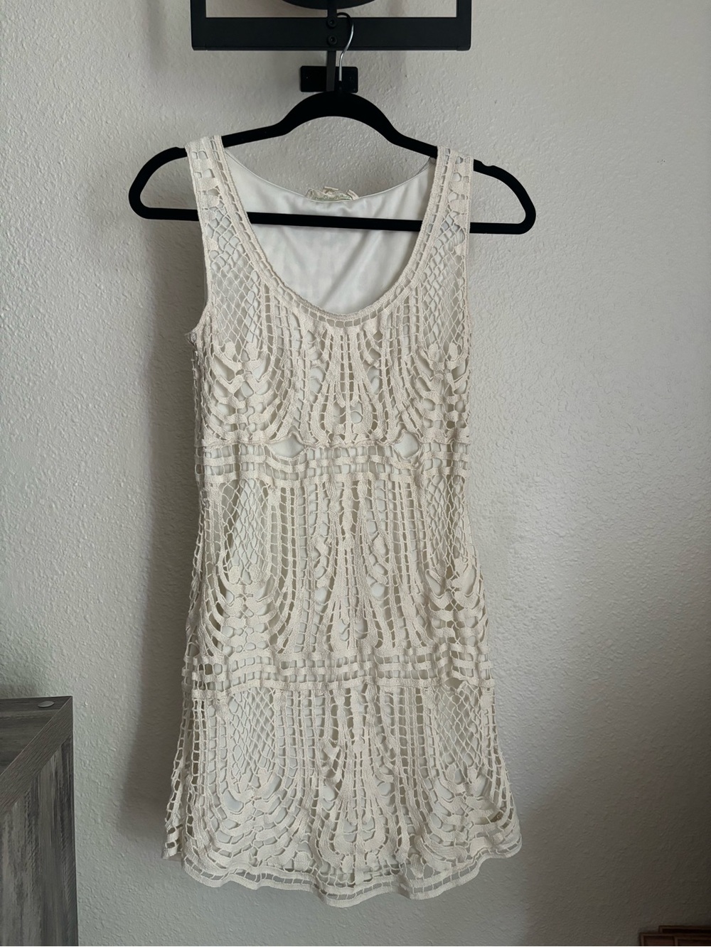 Staring at Stars Cream Crochet Lace Mini Dress